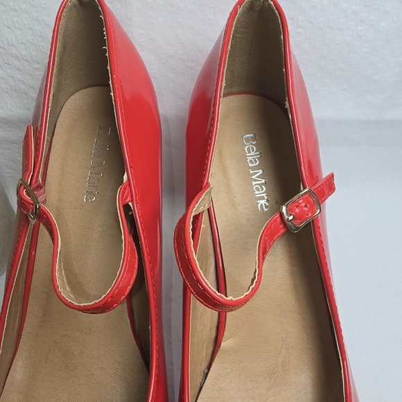 BELLA MARIE HELENA RED MARY JANE HIGH HEELS GLOSSY FINISH WOMENS SIZE 10. - Picture 8 of 11